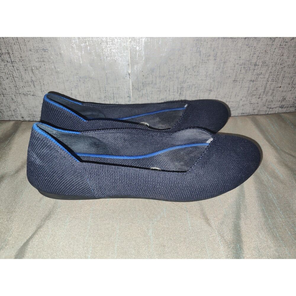 Rothy's Blue Knit Round Toe Ballet Flats Sz 6.5 - Picture 2 of 6